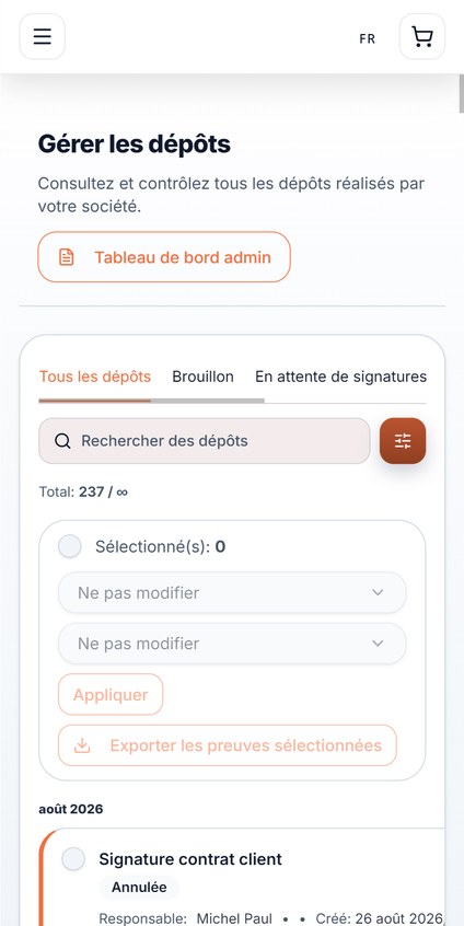 Emplacement capture d'écran« Espace pro : dossiers et partage »
